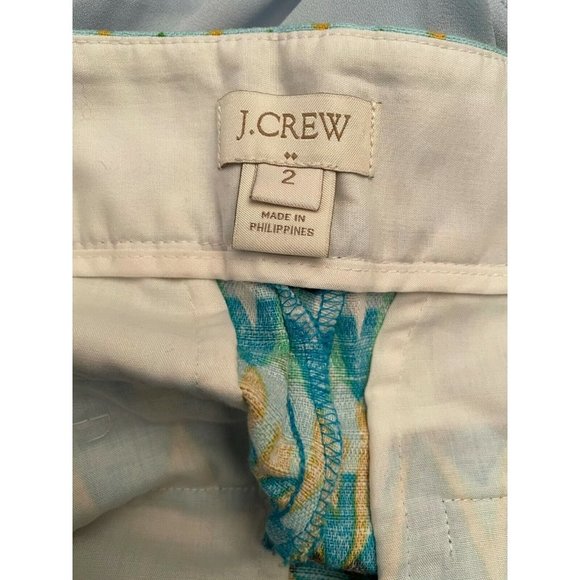 J. Crew Women's Tribe Geometric Retro Cotton Linen Shorts Size 2 - Picture 4 of 5